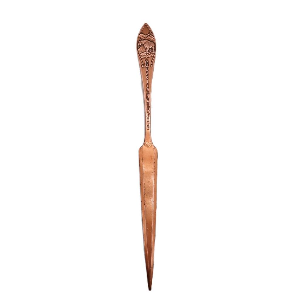 Vintage Glacier Nat'l Park Solid Copper Letter Opener 8"